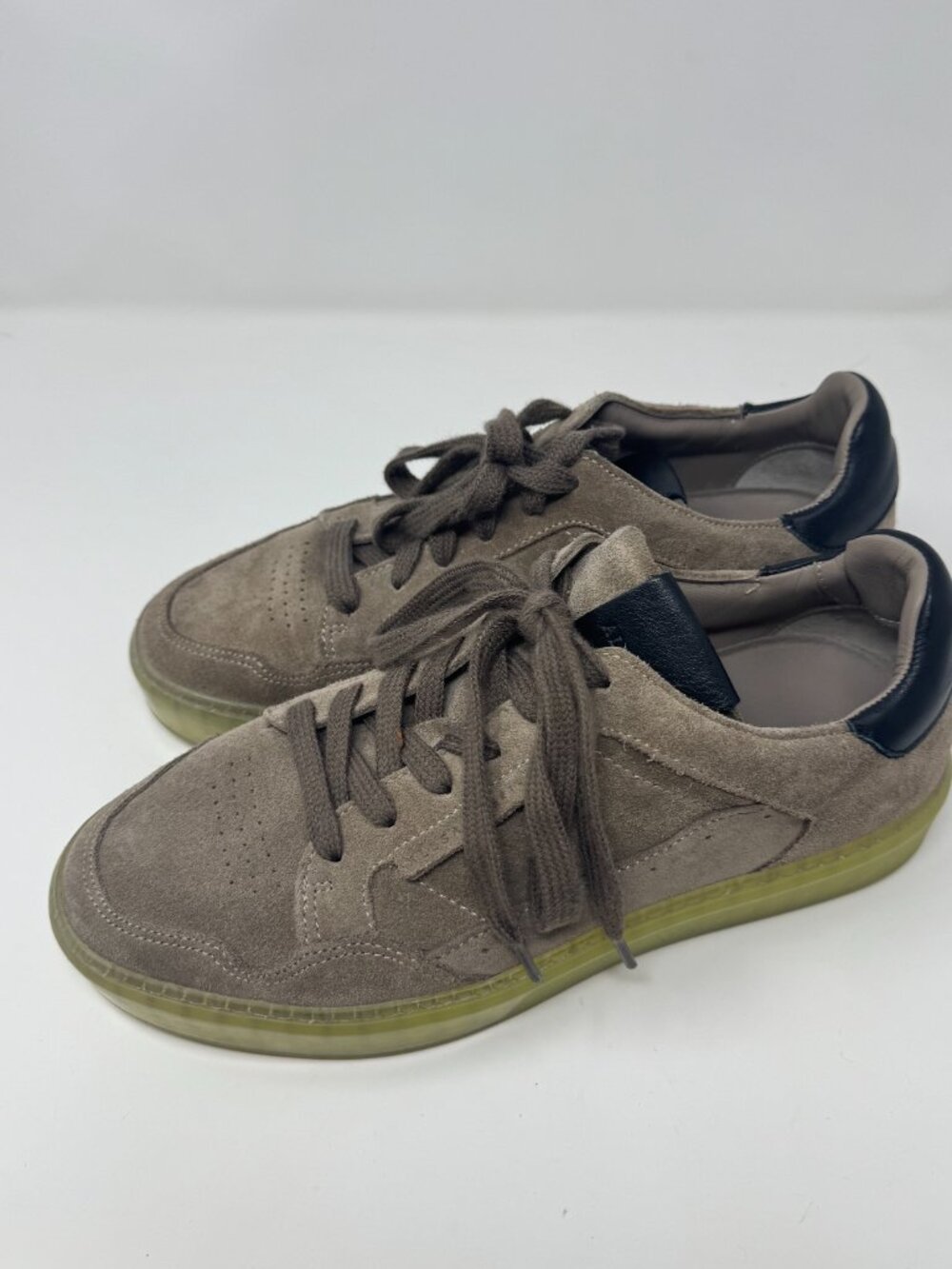 AllSaints Made in Portugal Suede Sneakers EU 40 Gray Taupe Gum Sole Casual Shoes